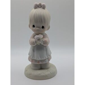 Precious Moments Mommy I Love You Girl with Flowers Porcelain Figurine 100196